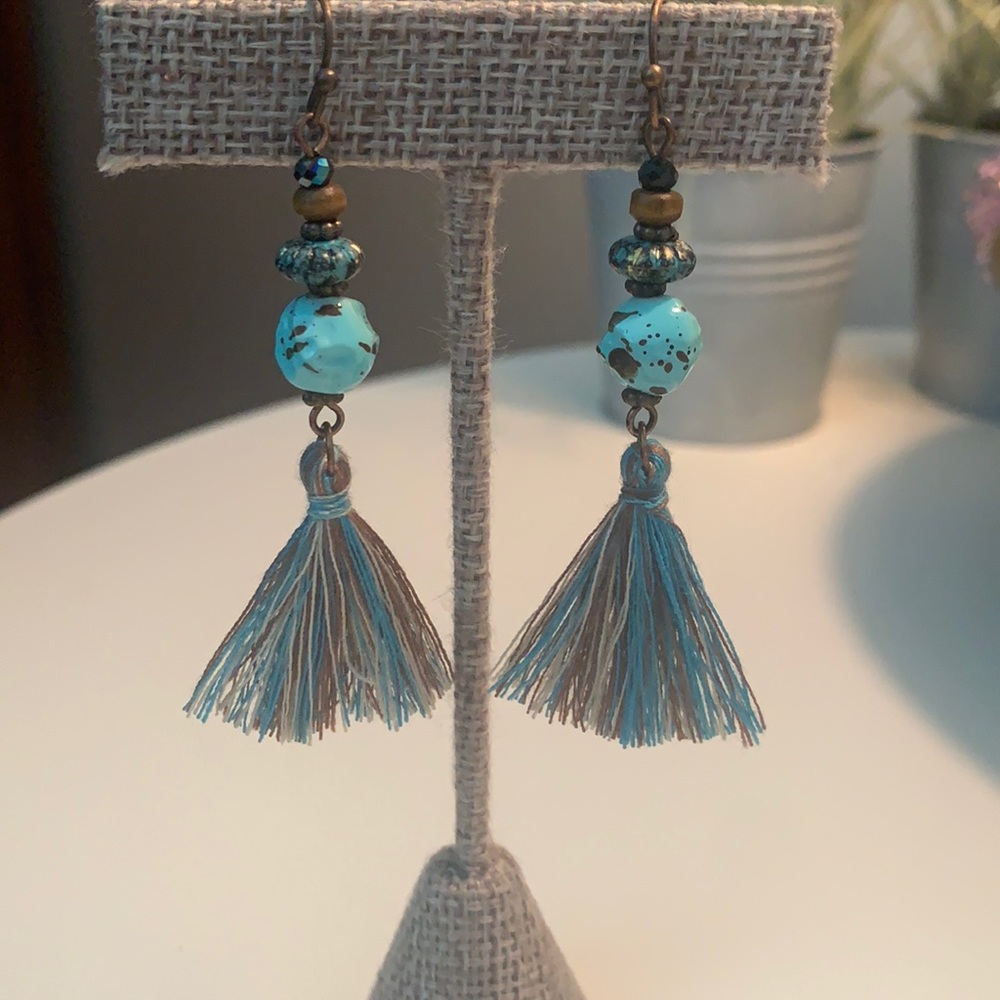 Earrings beads tassels